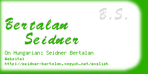 bertalan seidner business card